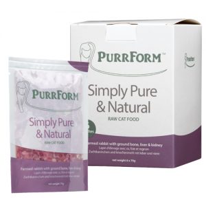 Purrform Raw Cat Food Pouches – Farmed rabbit meat with ground bone, liver and kidney