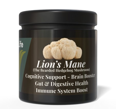 K9 4 Life - Lions Mane Mushroom Powder For Dogs - Brain Booster, Digestion & Immunity 100g
